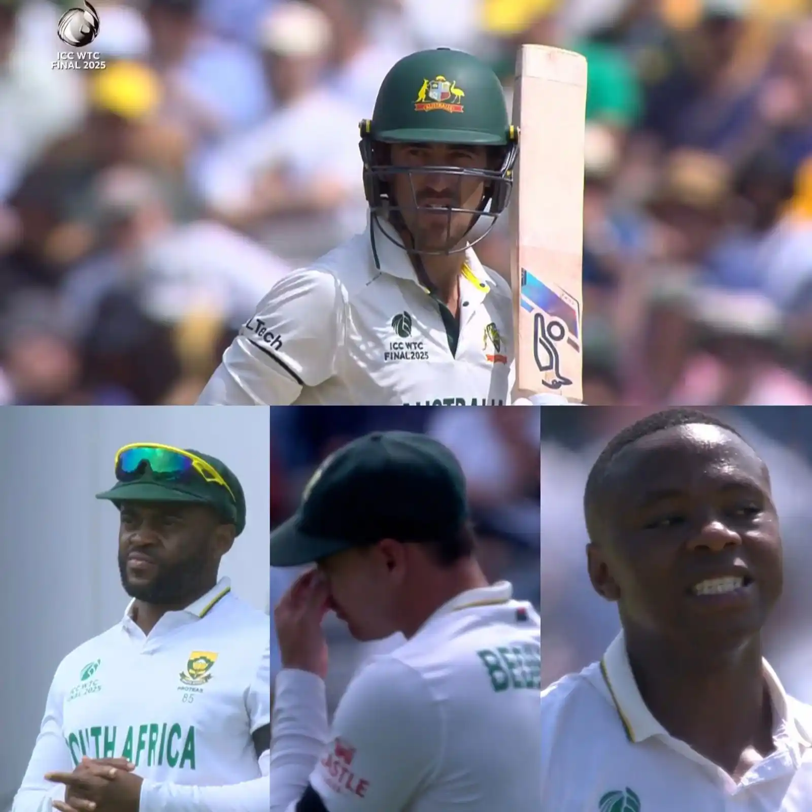 Image from Star Sports India: Frustration for SA, crucial runs for AUS! 💪 With Starc inching close...