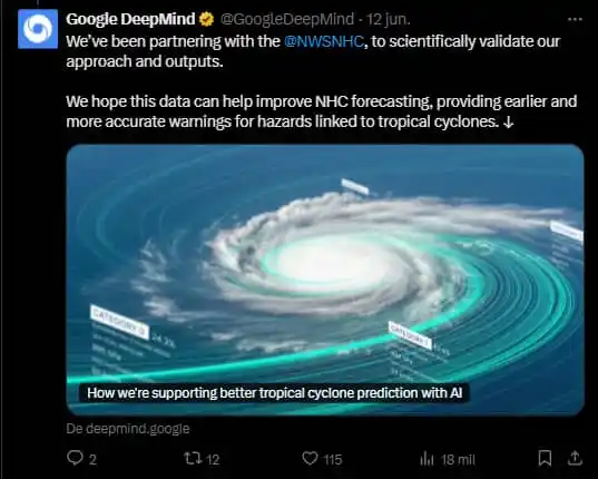 Image from Centro Meteorológico Provincial Ciego de Ávila: Google está usando la inteligencia artificial para mejorar la predicci...