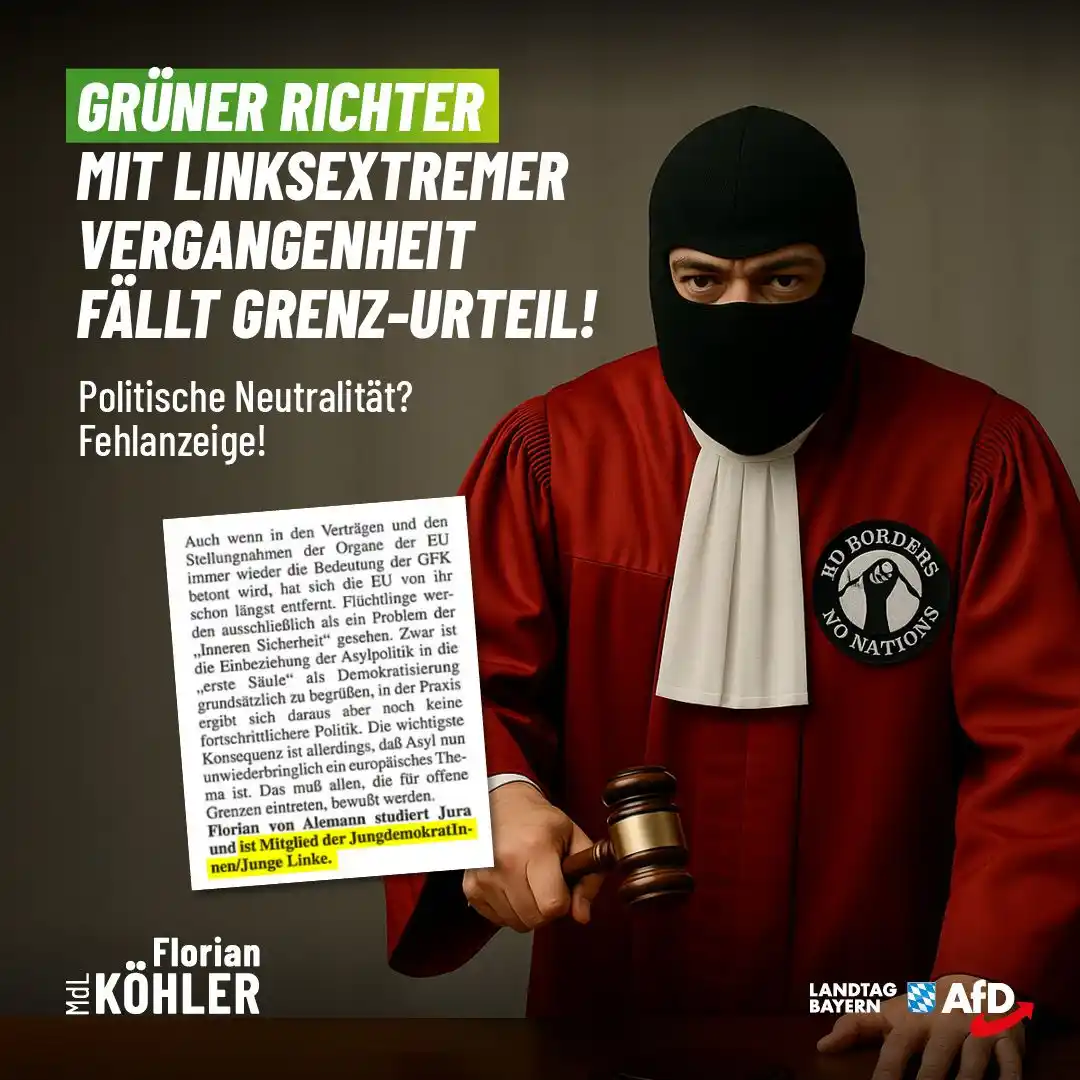 Image from FloKöhler | MdL: Grüner Richter mit linksextremer Vergangenheit fällt Grenz-Urteil! 🔥 ...