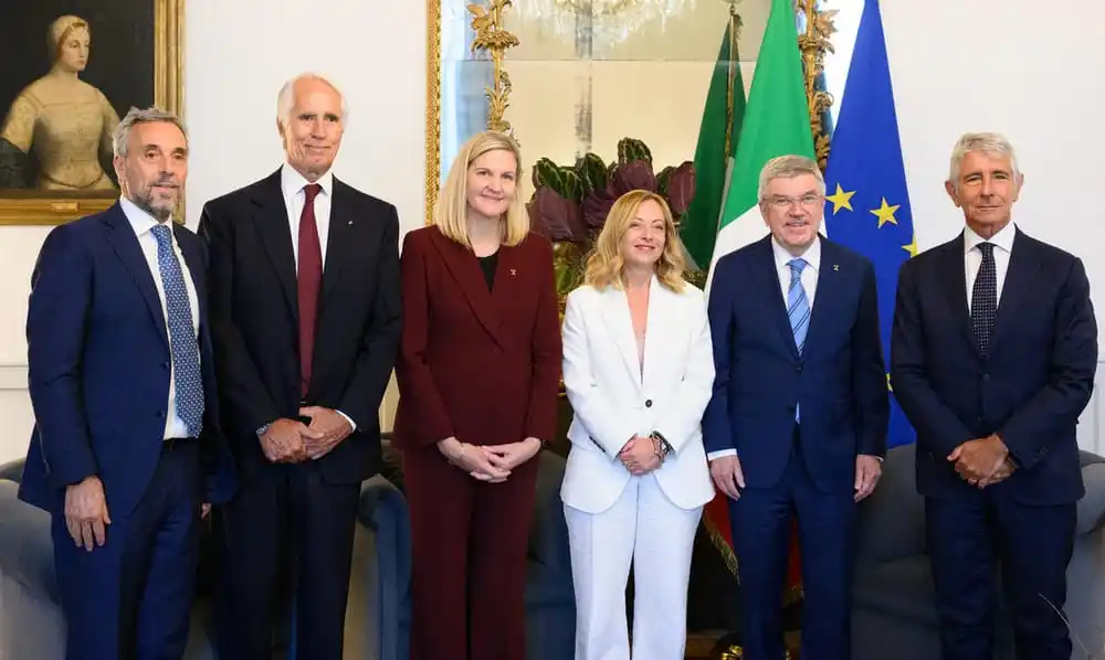 Image from CONI: Il Presidente Meloni ha ricevuto a Palazzo Chigi la neo Presidente del...