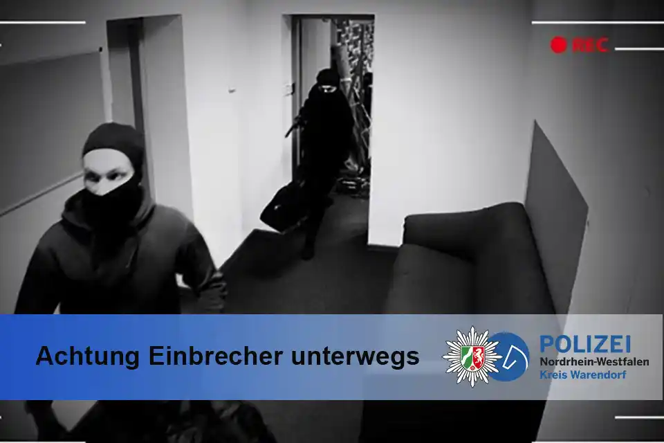 Image from Polizei NRW Warendorf: In der vergangenen Nacht kam es zu Einbrüchen in Beckum und Oelde, zu ...