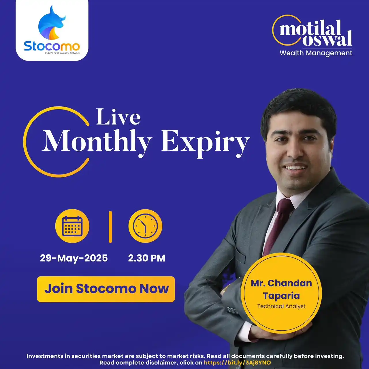 Image from Motilal Oswal Financial Services Ltd.: Join the live Nifty Monthly Expiry Session with our Expert Mr. Chandan...