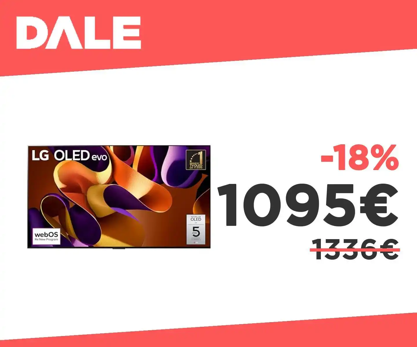 Image from OfferteDale: *Prezzone OLED da 55"* 💣 LG OLED evo 55'' G4 2024, Smart TV 4K con D...