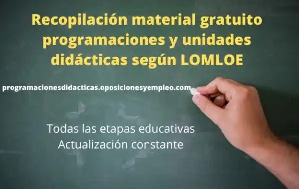 Image from Oposiciones para Docentes: PROGRAMACIONES Y UNIDADES DIDÁCTICAS GRATIS CON INFORMACIÓN SOBRE RECU...