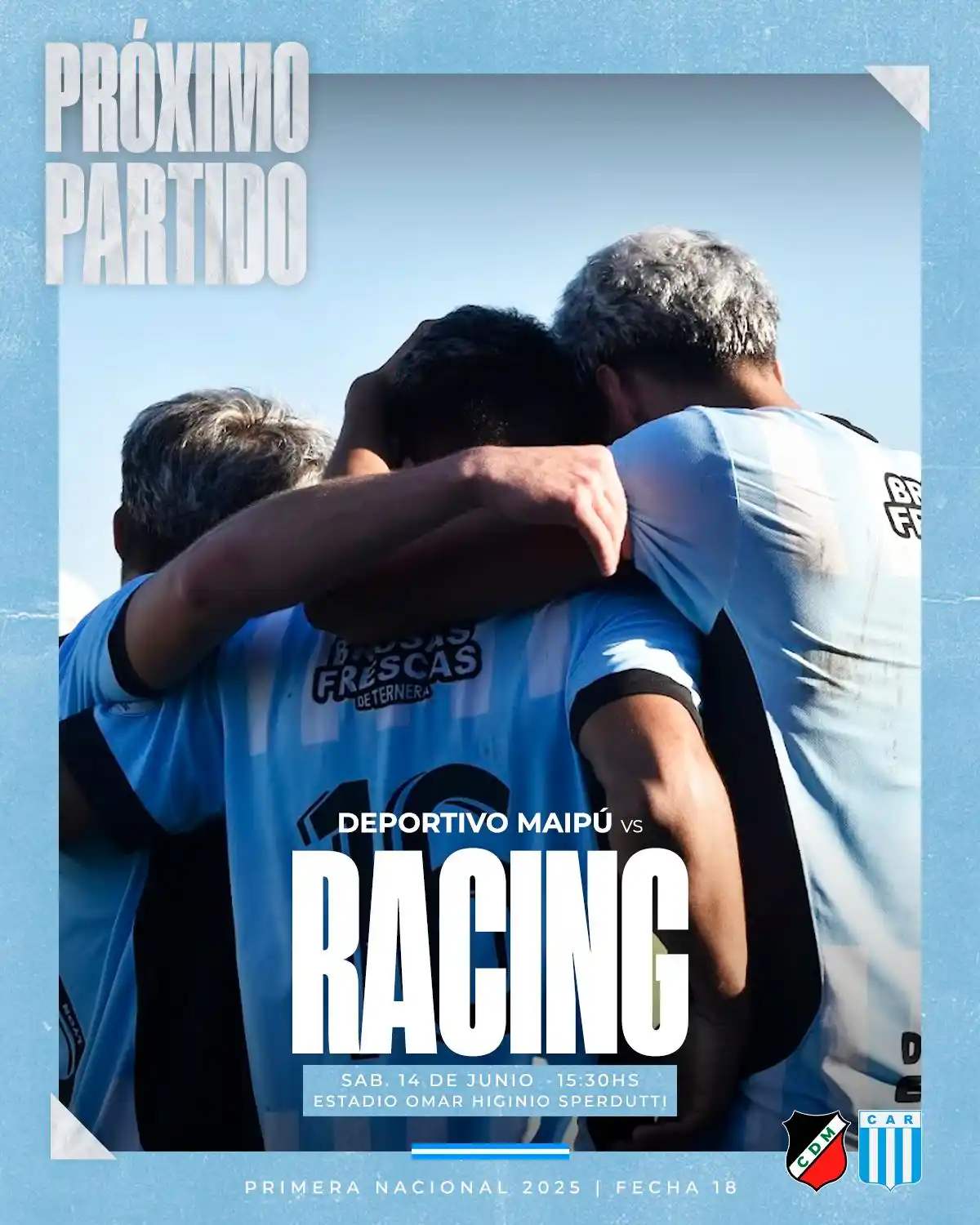 Image from Club Atlético Racing: ⚽️ ¡Próximo Partido! 🗓️ Fecha 18 🆚 Dep. Maipú (Mza) 📆 Sábado 14/6...
