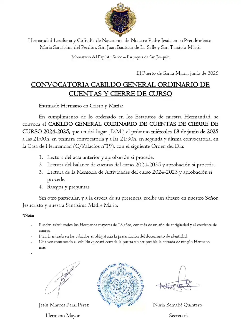 Hermandad Lasaliana del Prendimiento de El Puerto post