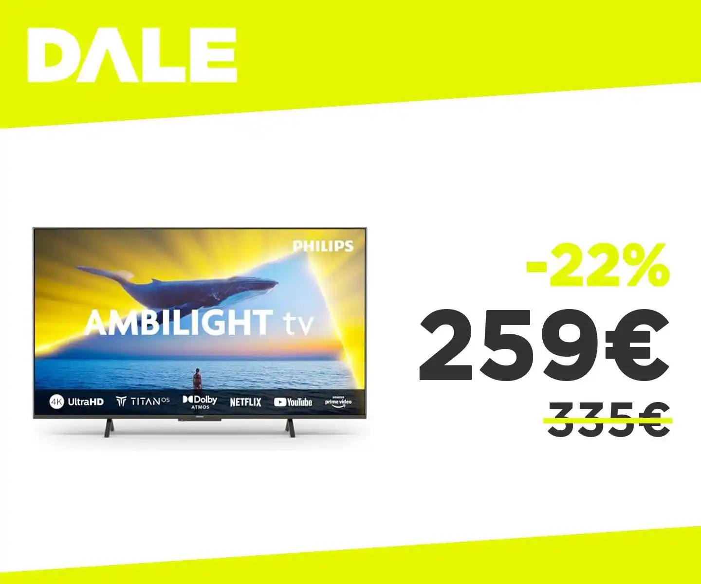 Image from OfferteDale: *Sconto per questa TV Ambilight al prezzo più basso!* 👉🏻 Philips Am...