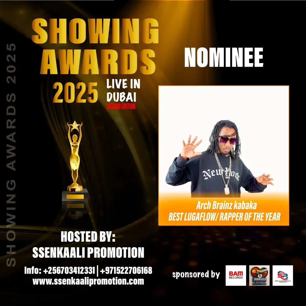 Image from ✨SHOWING AWARDS ✨🦅: Showing awards 2025 Live in Dubai  Nominee  Arch Brianz kabaka  Best L...