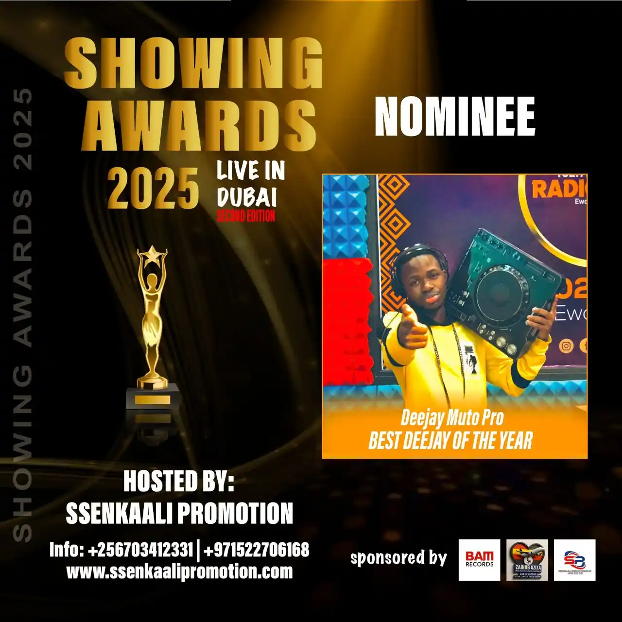 Image from ✨SHOWING AWARDS ✨🦅: Showing awards 2025 Live in Dubai Nominee Deejay muto pro Best Dee...