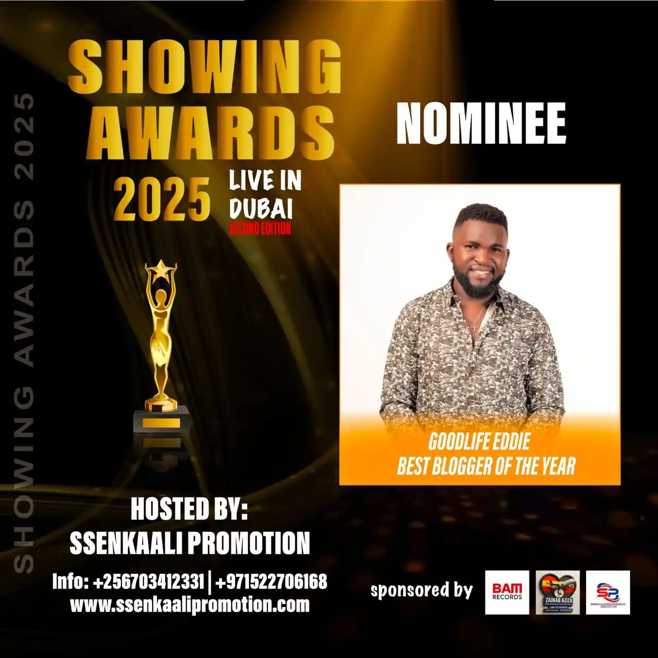 Image from ✨SHOWING AWARDS ✨🦅: Showing awards 2025 Live in Dubai Nominee Goodlife Eddie Best Blogg...