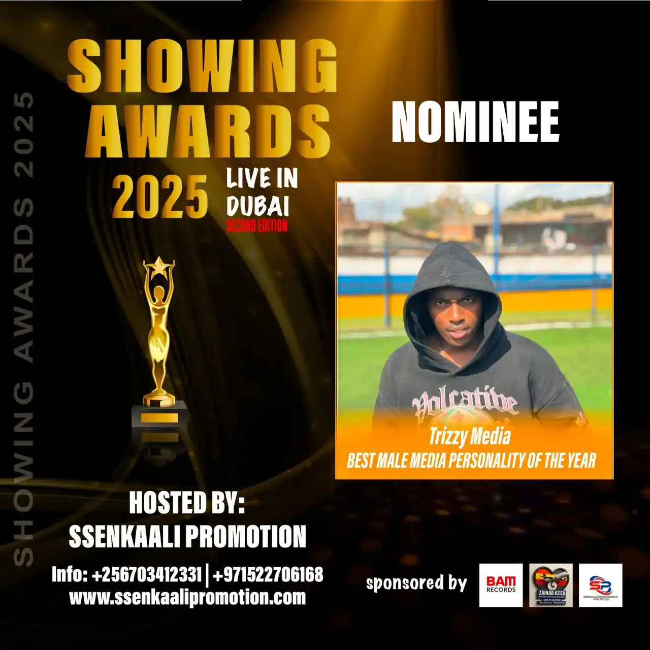 Image from ✨SHOWING AWARDS ✨🦅: Showing awards 2025 Live in Dubai Nominee Trizzy media Best male me...