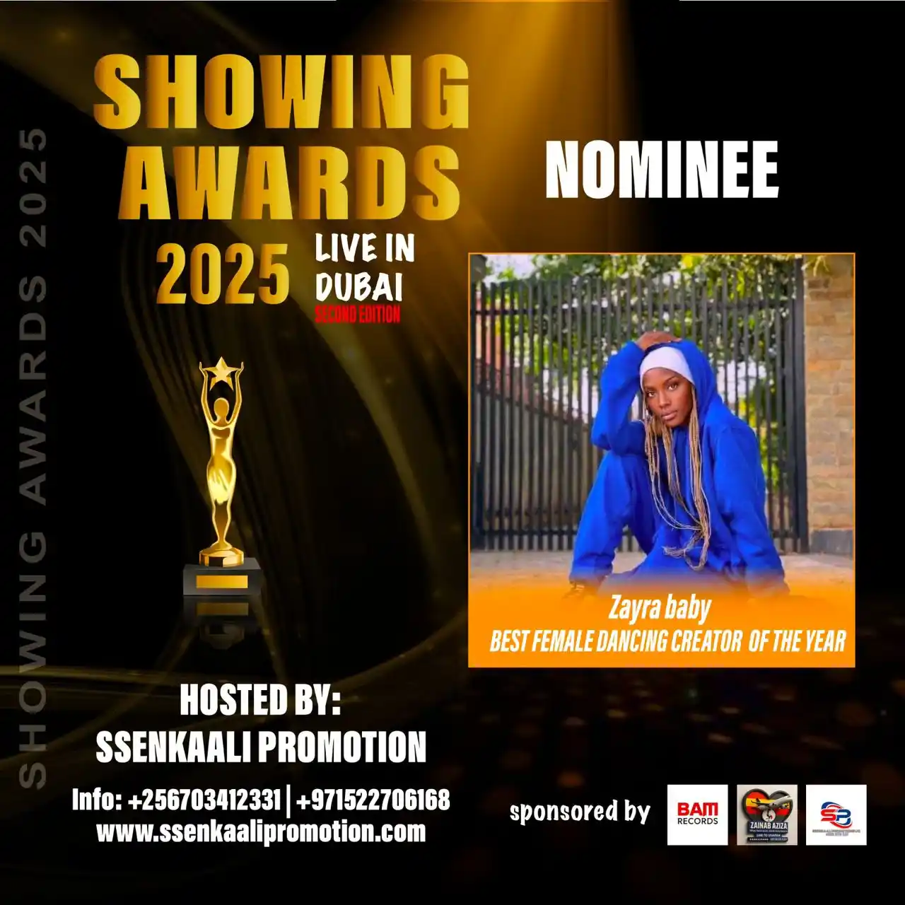 Image from ✨SHOWING AWARDS ✨🦅: Showing awards 2025 Live in Dubai  Nominee  Zayra Baby  Best Female Da...