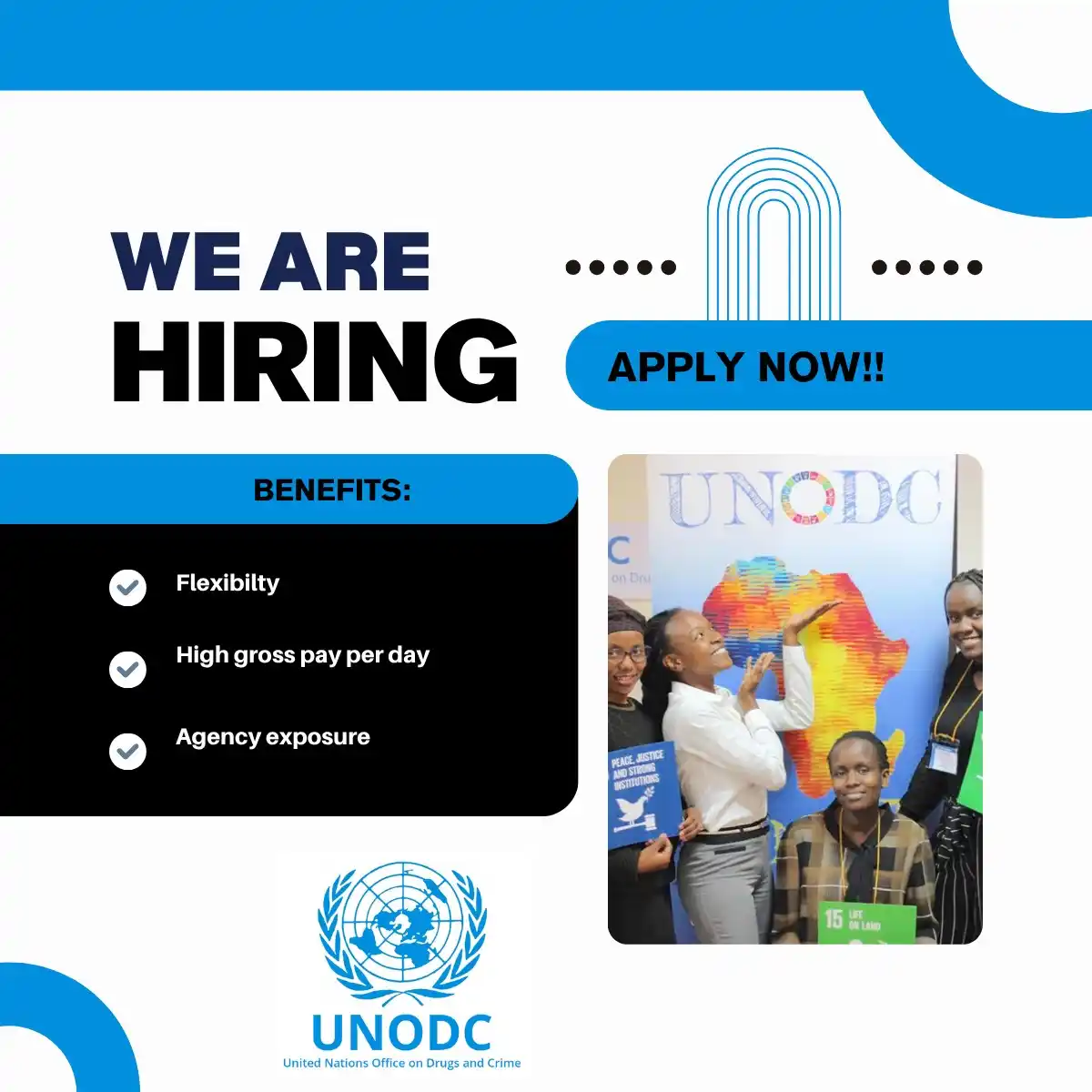 Image from UN Jobs & NGO Jobs: ๐ง๐ต๐ฒ ๐จ๐ป๐ถ๐๐ฒ๐ฑ ๐ก๐ฎ๐๐ถ๐ผ๐ป๐ ๐ข๐ณ๐ณ๐ถ๐ฐ๐ฒ ๐ผ๐ป ๐๐ฟ๐๐ด๐ ๐ฎ๐ป๐ฑ...