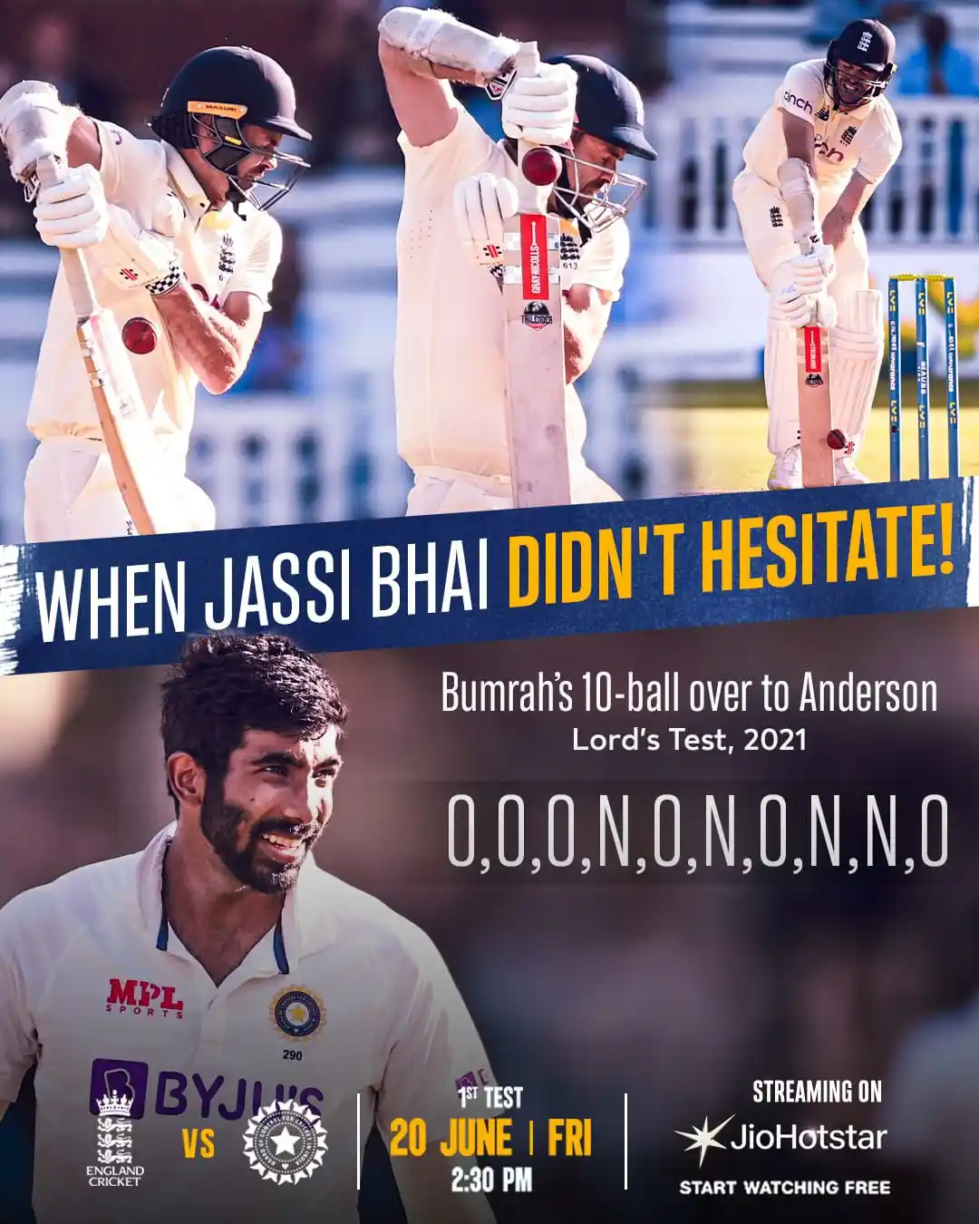 Image from Star Sports India: ๐ง๐๐๐ฆ ๐ช๐๐ฆ ๐๐๐ก๐๐ ๐! ๐ฅถ Get ready for another Jasprit Bumrah...