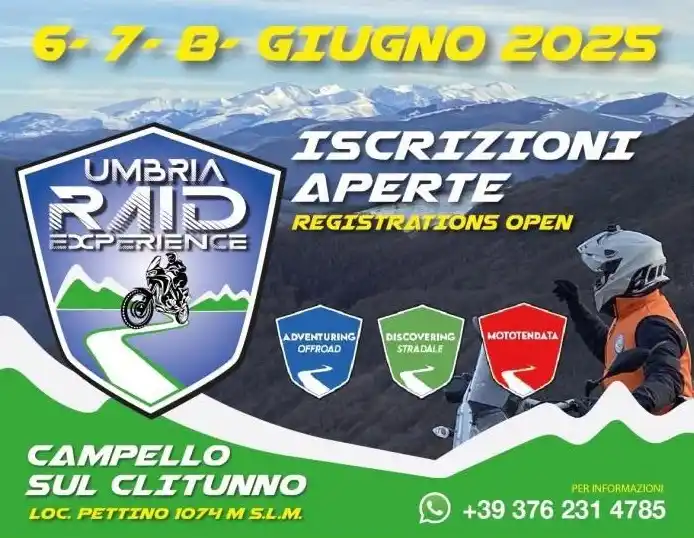 Image from Bikershotel.it - Motoraduni.it - Autoraduni.it - Motoitinerari.it - Bikersfood.it: *UMBRIA RAID EXPERIENCE 2025* _06-08/06/2025 a Pettino, PG_ UMBRIA RA...
