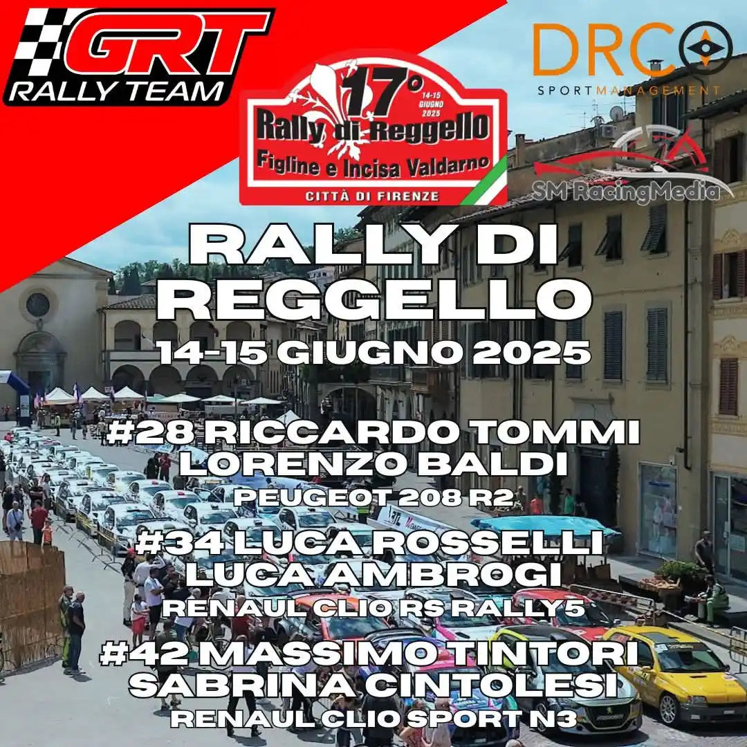 Image from DRCSPORTMANAGEMENT: 🏁 UN TRIDENTE PER GRT RALLY TEAM AL 17° RALLY DI REGGELLO 🏁 GRT Ral...