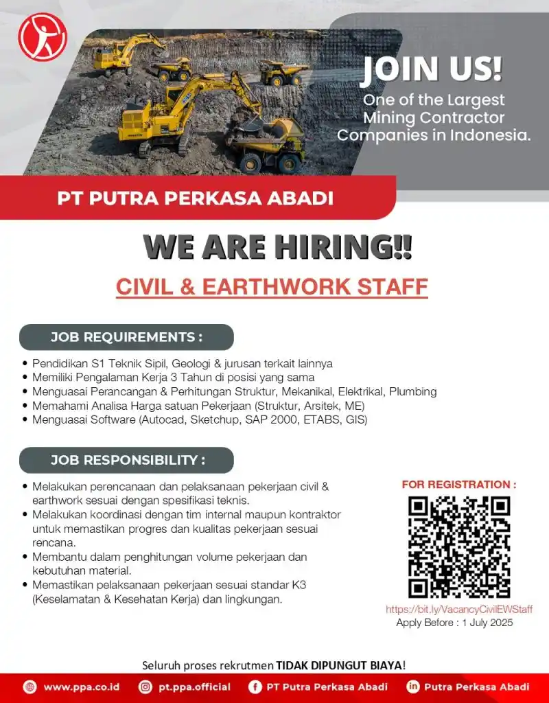 Image from INFO LOKER TAMBANG KALIMANTAN: WE ARE HIRING!! Hai Sobat Tambang PPA sedang mencari individu yang b...