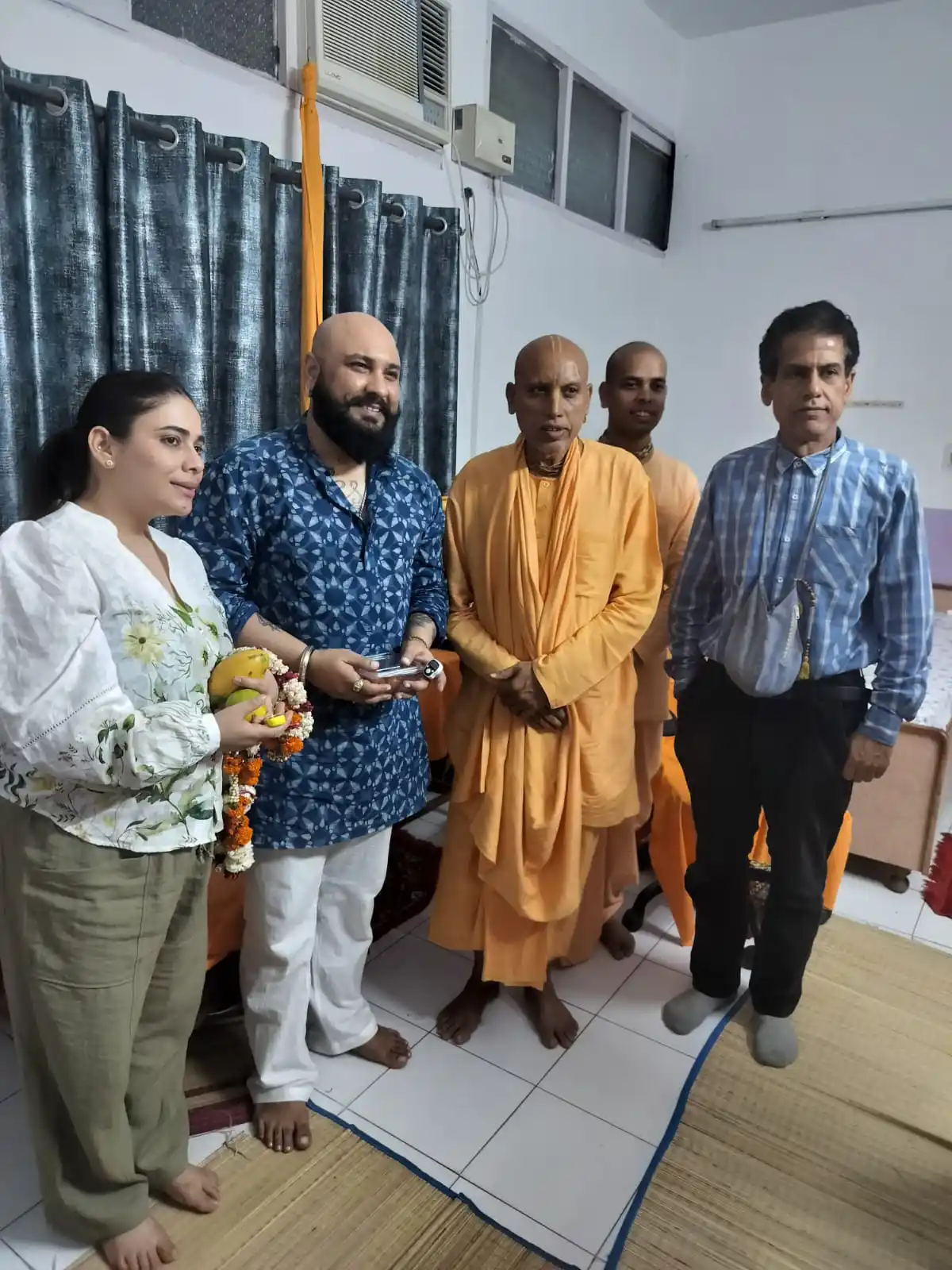 Image from Bhakti Ashraya Vaisnava Swami: Yesterday B Praak came to meet Maharaj ji he asked maharaj ji to bless...