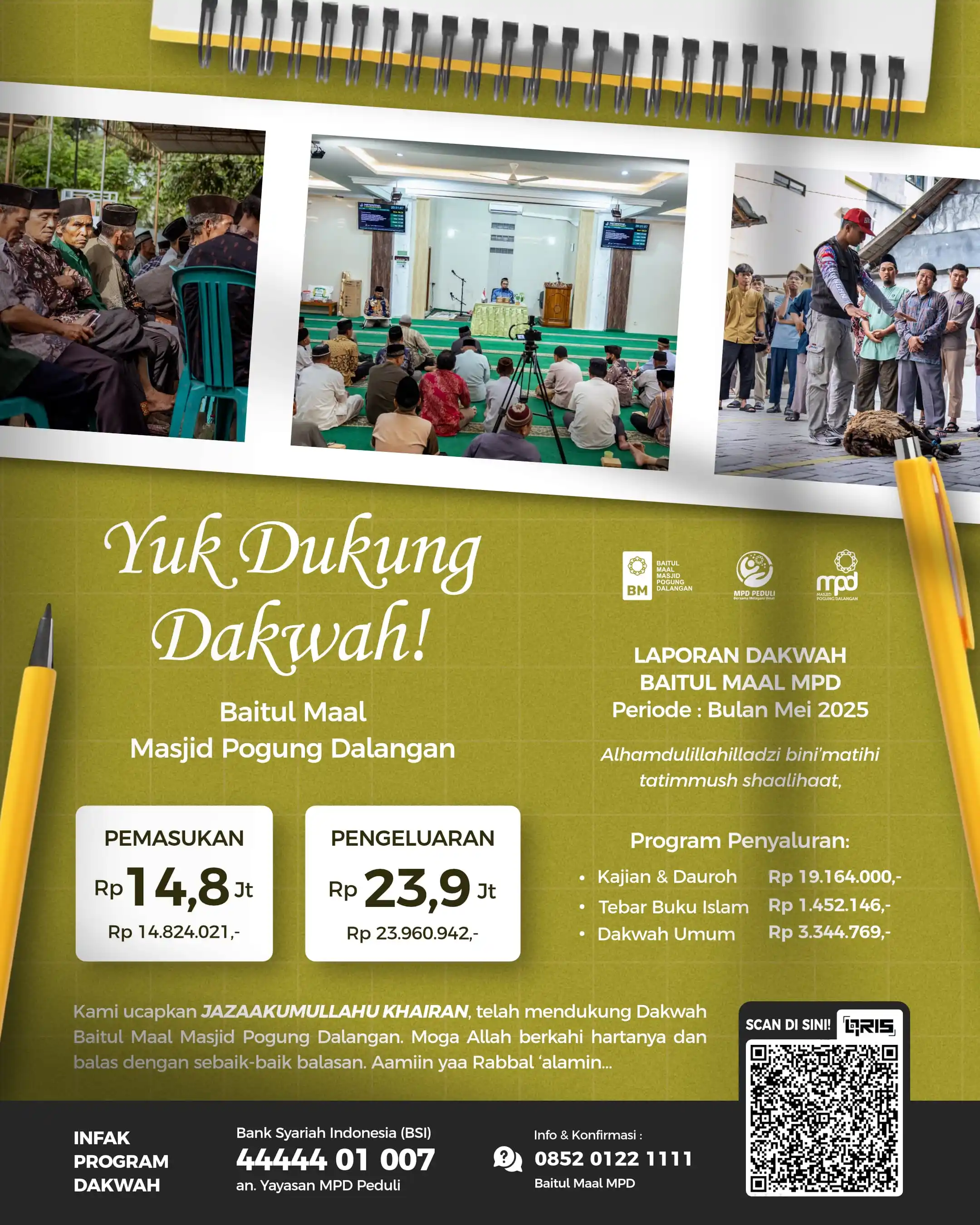 Image from Masjid Pogung Dalangan - MPD: *YUK, DUKUNG DAKWAH!* ✨Baitul Maal Masjid Pogung Dalangan✨ ••• *LAPOR...