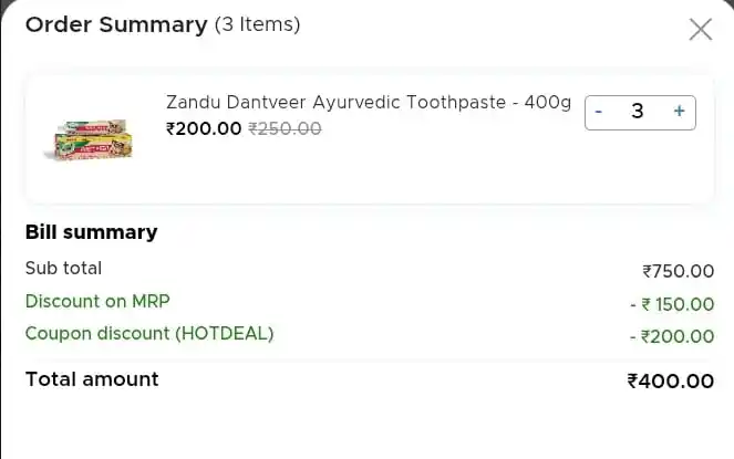 Image from DealGhar: ZANDU LOOT: Dantveer Toothpaste 1.2Kg @ ₹400 + Free Shipping  Use Code...