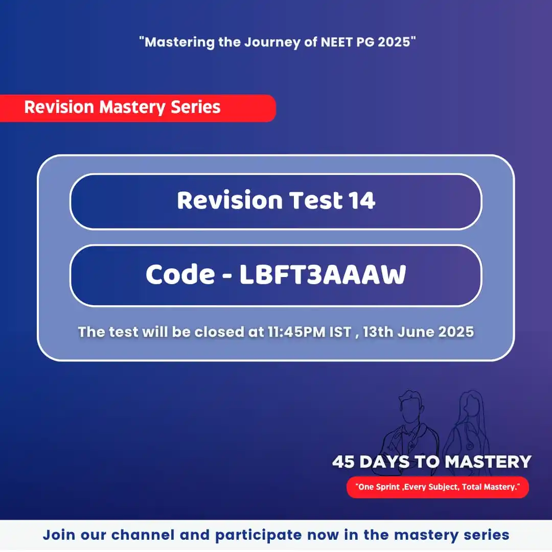 Image from Mastering The Journey Of MBBS: *45DAYSOFMASTERY* *RevisionMasterySeries* *Revision Test 14* Is Live...
