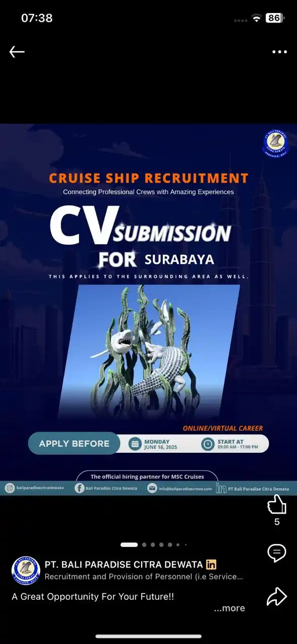 Image from Cruise Ship Jobs Updates 2025 Applications: A Great Opportunity For Your Future!! INDIANS🖇️💪 For the candidates...