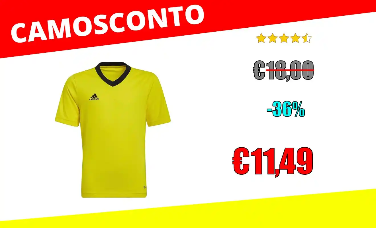 Image from OfferteSconto: *adidas Entrada 22 Short Sleeve Jersey T-Shirt Unisex - Bambini e Raga...