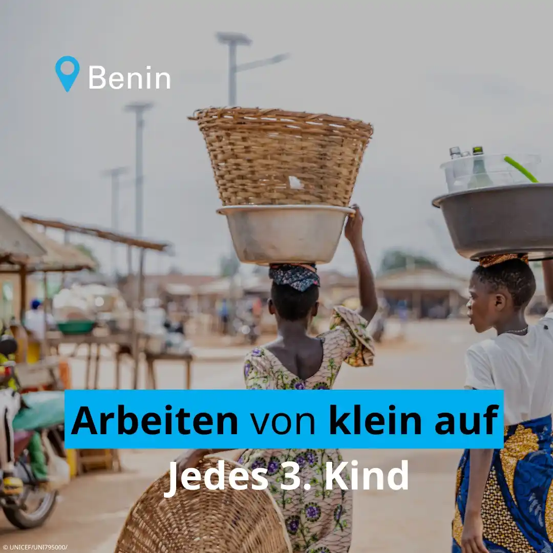 Image from UNICEF Deutschland: Arbeiten statt lernen – für viele Kinder im Couffo, Benin, harte Reali...