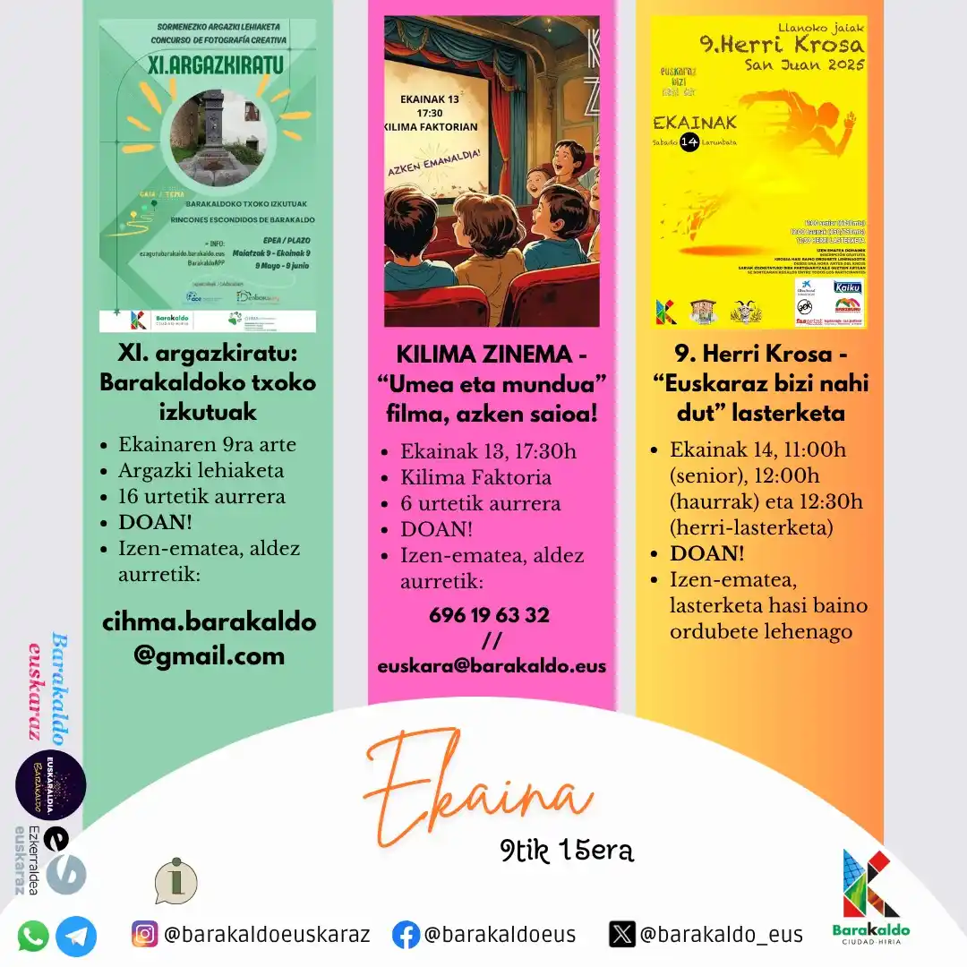 Image from Barakaldo Euskaraz: Aste honetako agendan, euskaraz gozatzeko aukera mordo bat! Bihar, <a ...