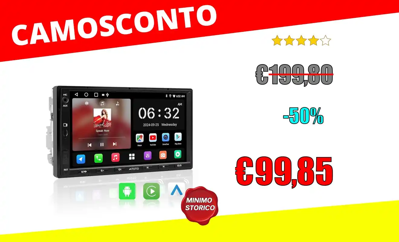 Image from OfferteSconto: *ATOTOZONE A5L Autoradio 2 Din Android, 7 pollici Sistemi multimediali...
