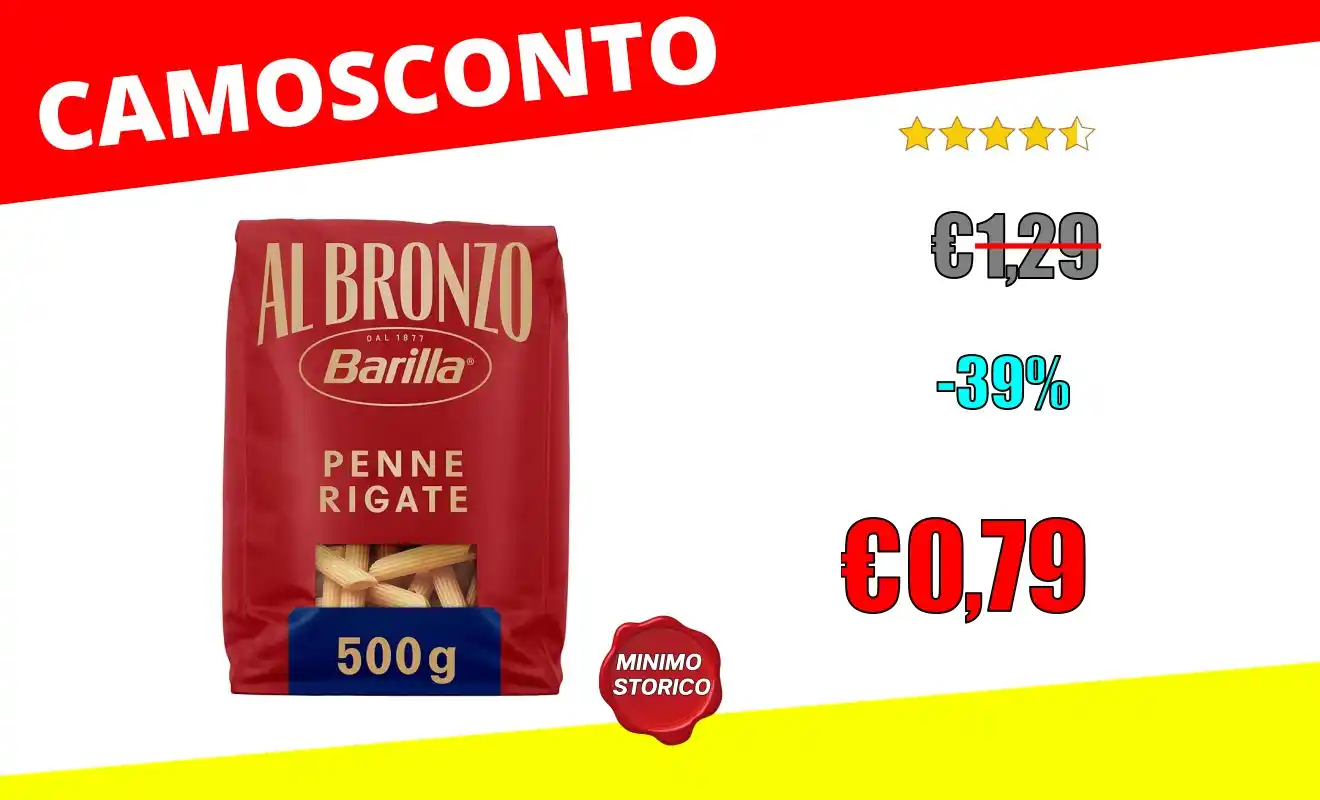 Image from OfferteSconto: *Barilla Pasta Al Bronzo Penne Rigate 100% Grano Italiano, Pasta Trafi...