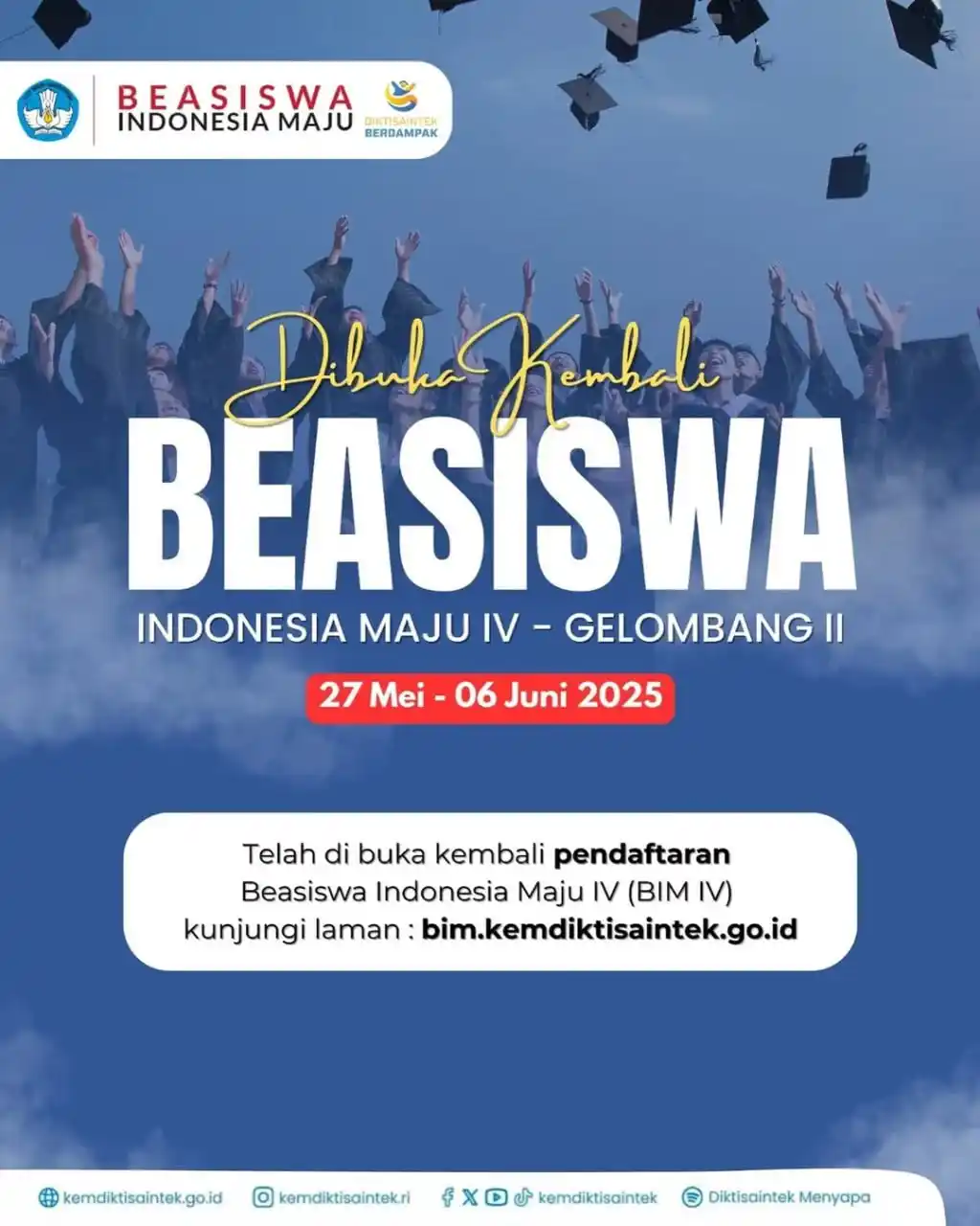 Image from INDBeasiswa - Info Beasiswa Terbaru 2025: [BEASISWA INDONESIA MAJU ANGKATAN 4 GELOMBANG II KEMBALI DIBUKA]  Kese...