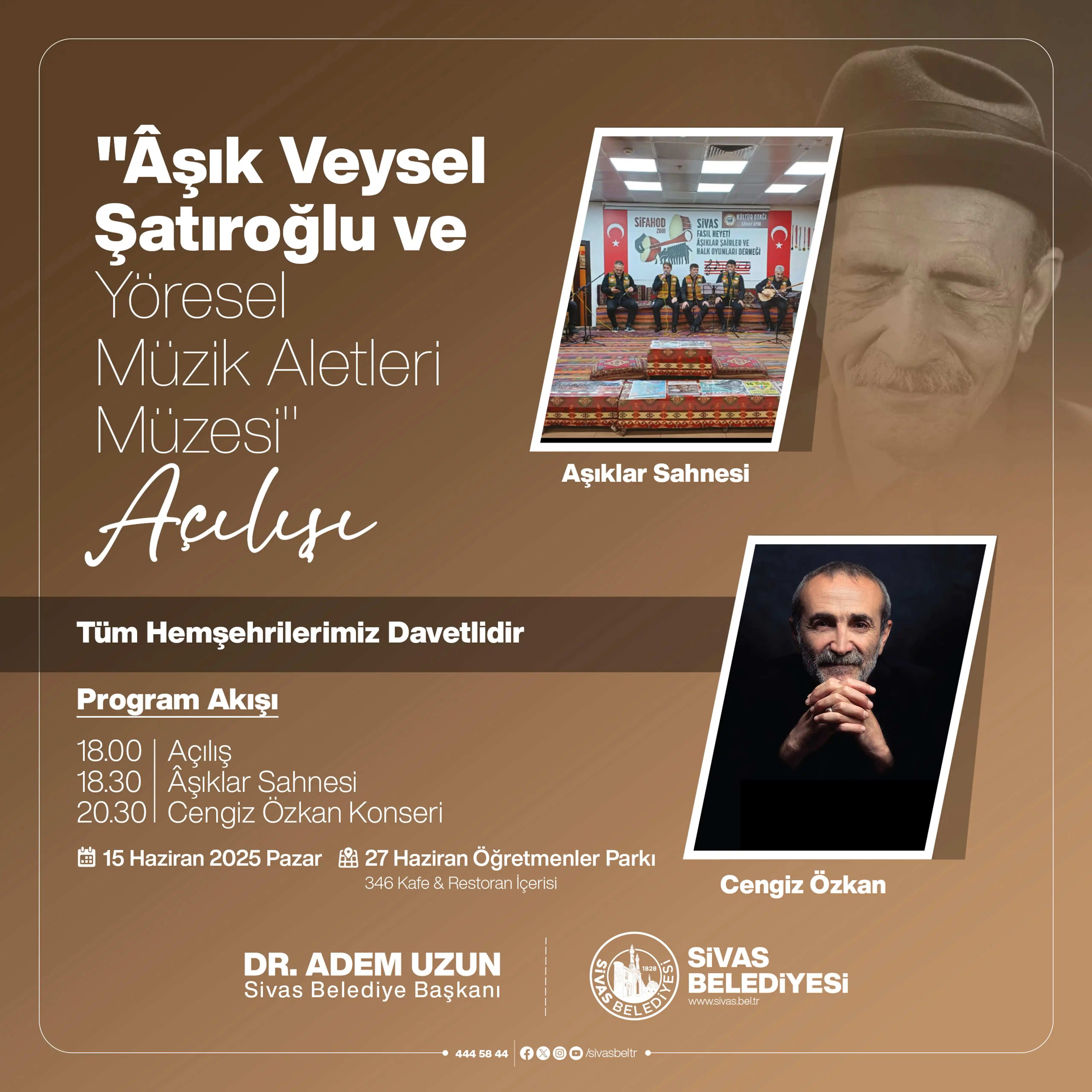 Image from Sivas Belediyesi: Belediyemiz tarafından şehrimize kazandırılan *"Âşık Veysel Şatıroğlu ...