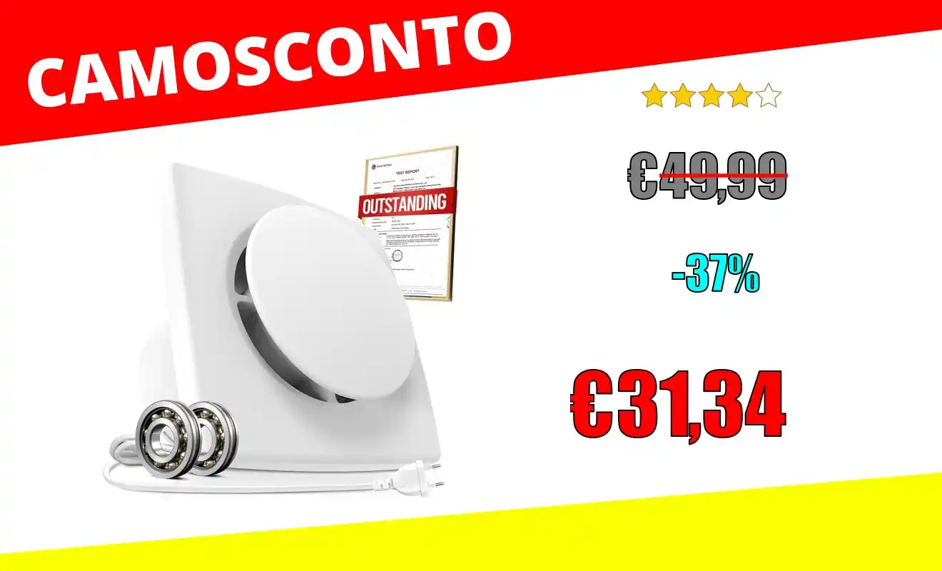Image from OfferteSconto: *BUMSOU Aspiratore Bagno 100mm, Estrattore Aria Silenzioso e Potente M...