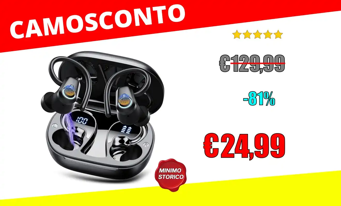 Image from OfferteSconto: *Cuffie Bluetooth Sport, Auricolari Bluetooth 5.3 Wireless* ❌ ~129,9...