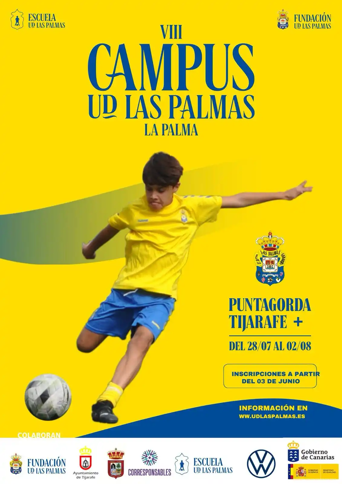 Image from Ayuntamiento de Tijarafe: ⚽ DEPORTES | VIII Campus UD Las Palmas  Se abren las inscripciones del...