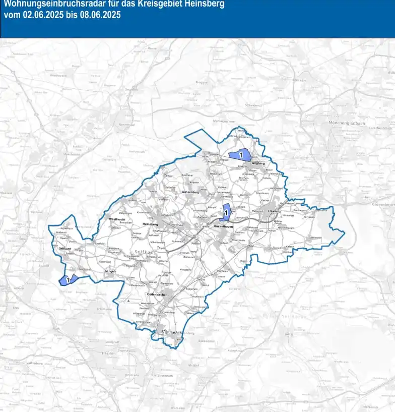Image from Polizei NRW Heinsberg: Der aktuelle Einbruchsradar für den Kreis Heinsberg ist online: https:...