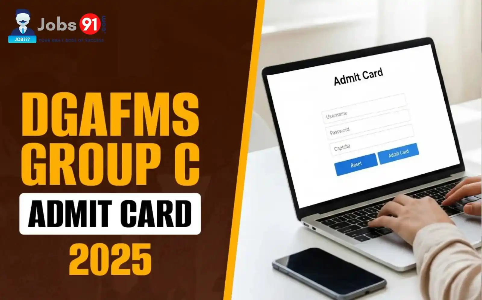 Image from Jobs91.com - Sarkari Jobs Alert: 🎖️ DGAFMS Admit Card 2025 Out Now! 📄 Candidates applying for various...