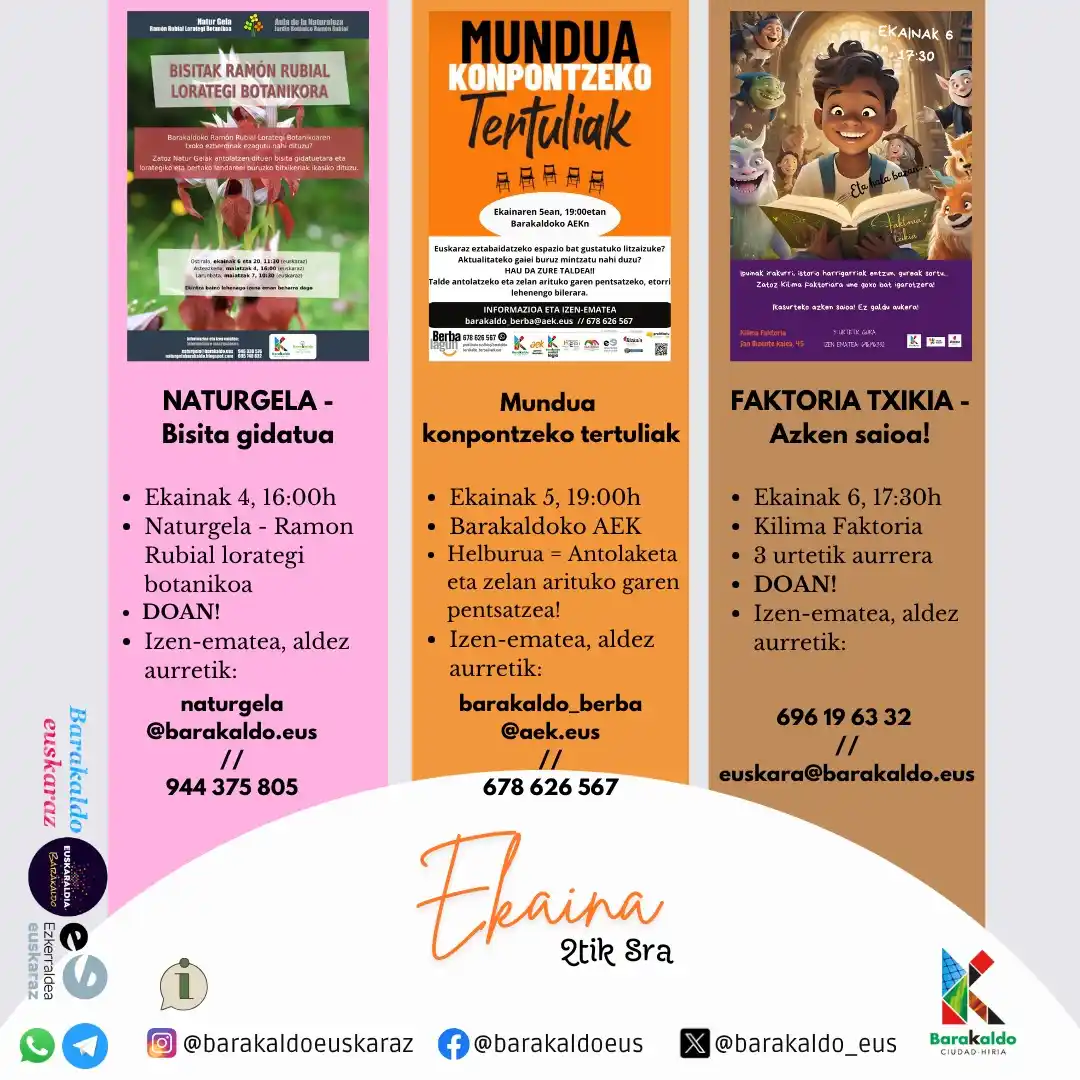 Image from Barakaldo Euskaraz: (EUS)👋 Ekainaren 2tik 8ra, aste bete-betea dugu <a class="text-blue-5...