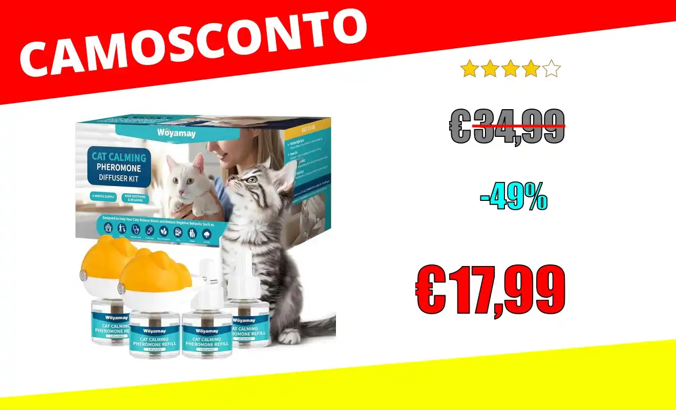 Image from OfferteSconto: *Feromoni Per Gatti Calmante Per Gatti 6 in 1 - Kit Antistress Con 2 D...