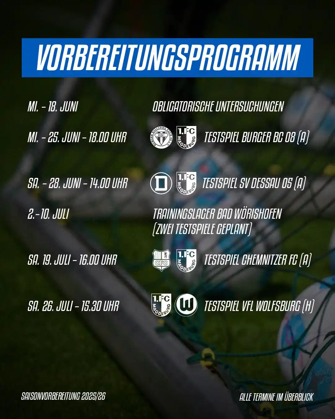 Image from 1. FC Magdeburg: 🗓️ Hier kommt der Plan der Saisonvorbereitung mit den bisher feststeh...
