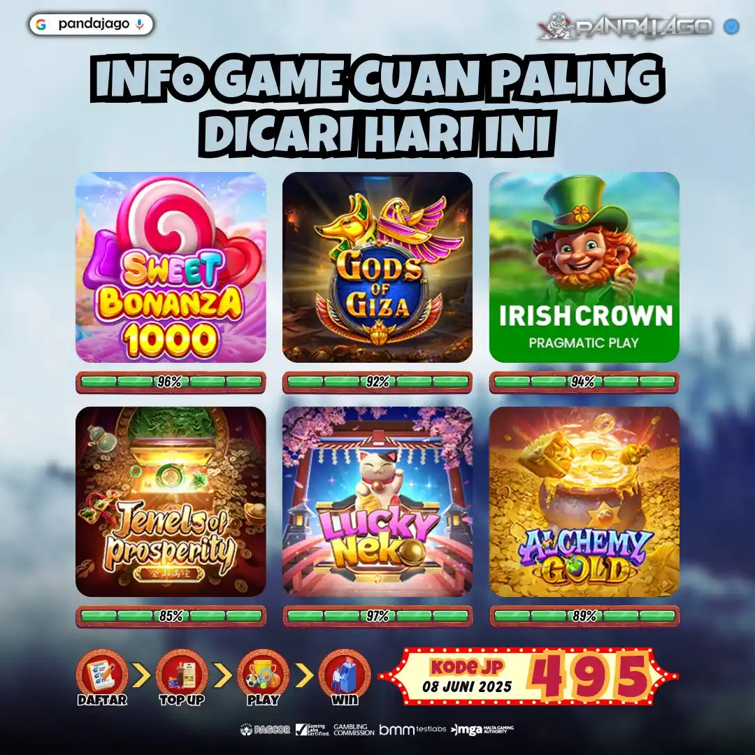 Image from Pandajago Official: 🌀 INFO GAME CUAN PALING DICARI HARI INI 🌀 📌 MINGGU, 08 JUNI 2025 ❤...