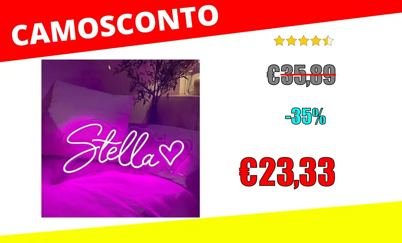 Image from OfferteSconto: *Insegna al neon a led personalizzata, insegna luminosa da parete arti...