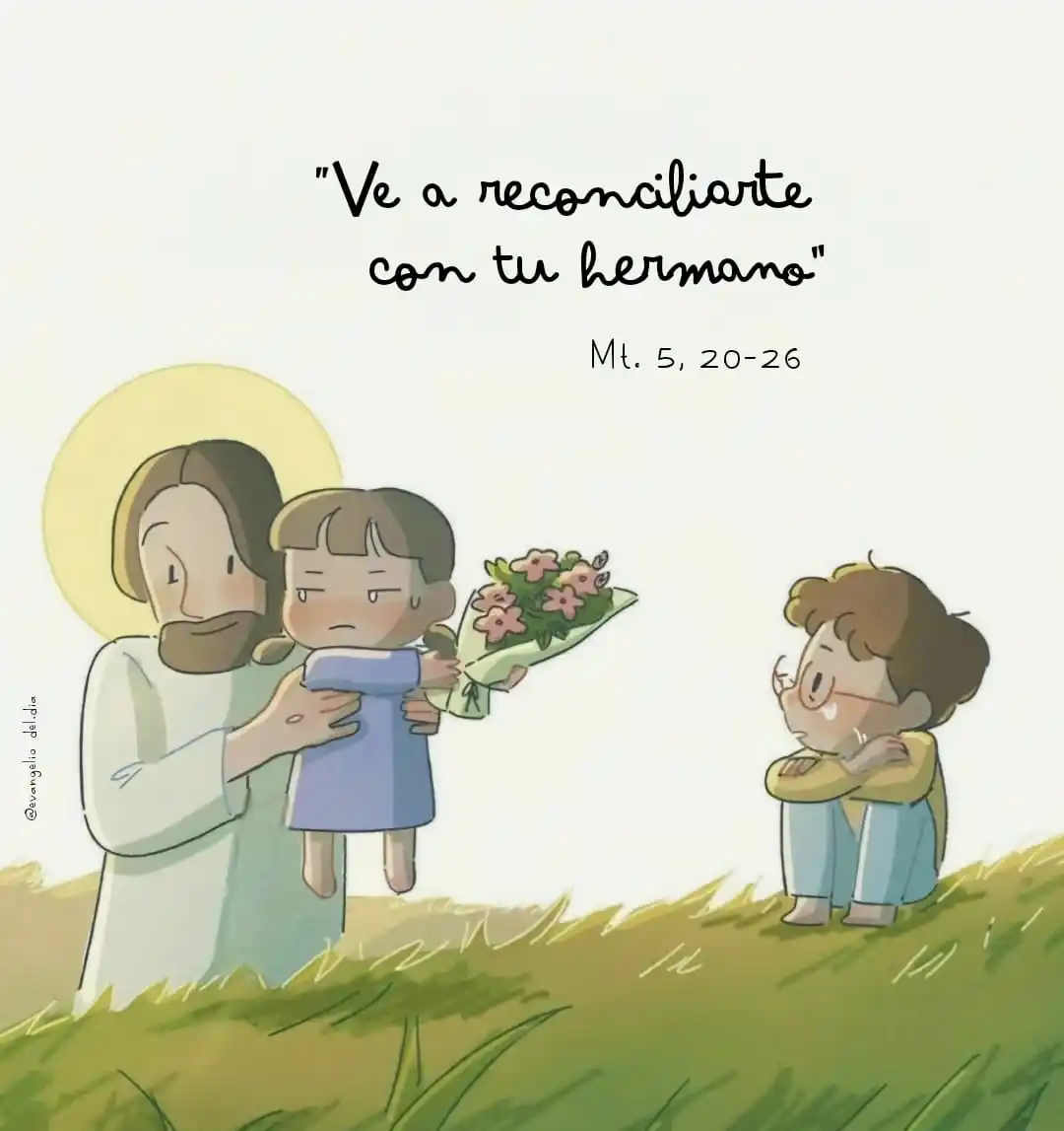Image from Evangelio_del.dia: Jueves 12 de junio de 2025. Evangelio según San Mateo 5, 20-26 💬Jesú...