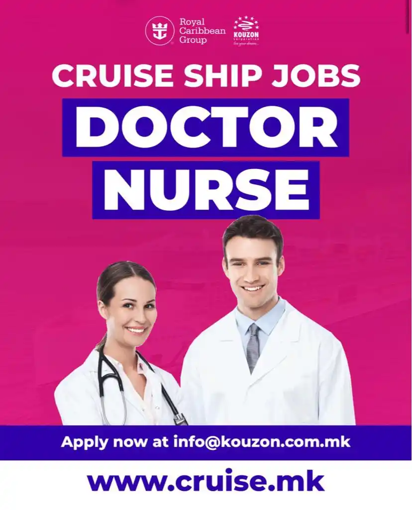 Image from Cruise Ship Jobs Updates 2025 Applications: KOUZON Corp. Cruise Ship Employment. Now Hiring: Doctors & Nurses for...