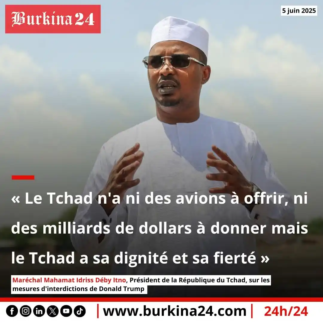 Image from Burkina24: 🔴Le Tchad riposte à l'interdiction de visa de Trump : Suspension des ...
