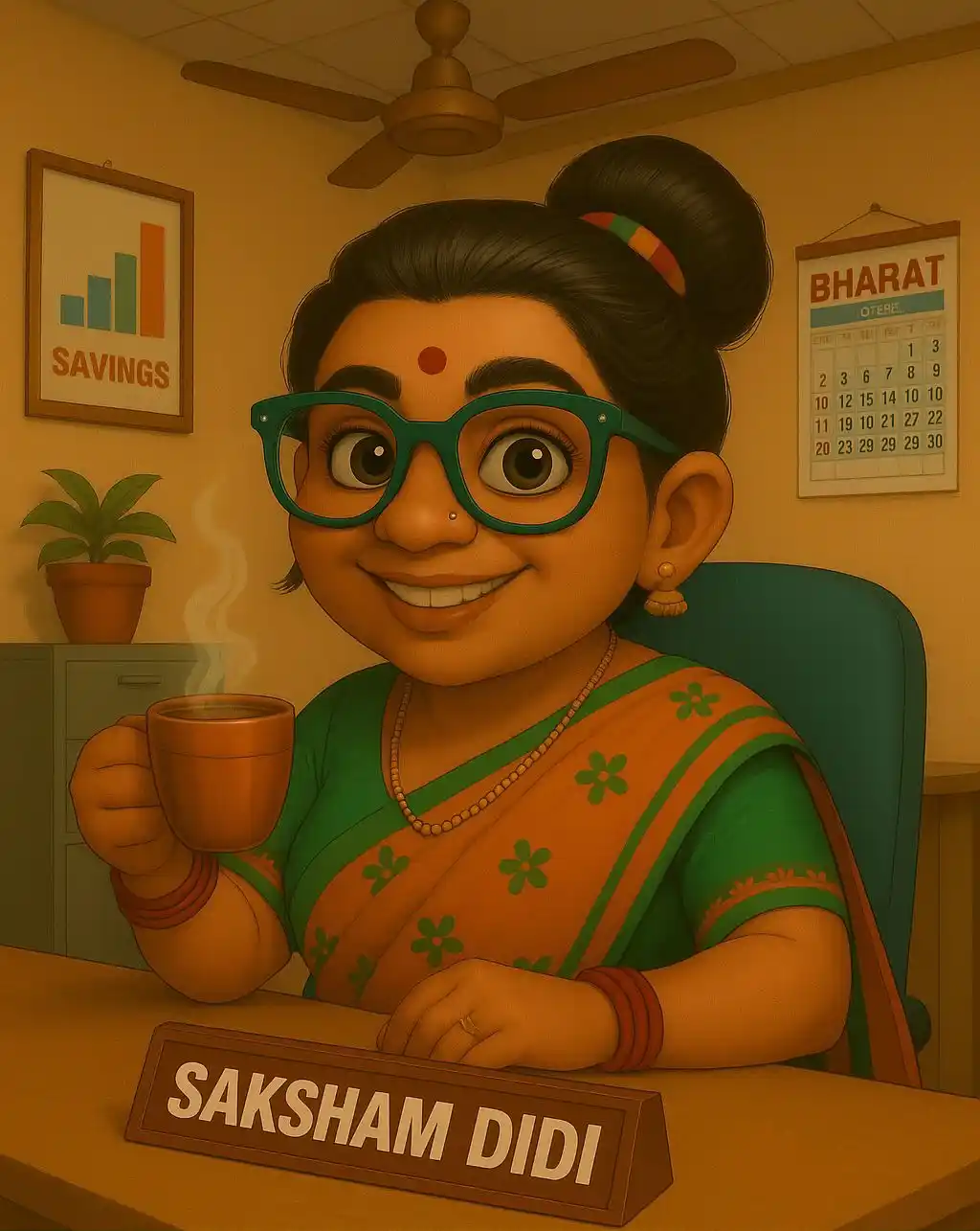 Image from Learning Academy: Meet Saksham Didi! She’s got a cup of chai in one hand and life lesso...