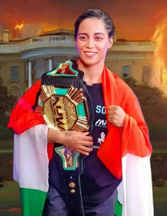 Image from 𝗜𝗻𝗱𝗶𝗮'𝘀 𝗚𝗼𝘃𝘁 𝗝𝗼𝗯 𝗡𝗲𝘄𝘀 𝗣𝗼𝗿𝘁𝗮𝗹: *MMA फाइटिंग में इतिहास रचने वाली भारतीय बाॅक्सर* *पुजा बिटियाँ नें UF...