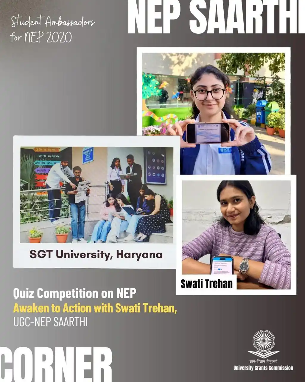 Image from UGC India: "NEP SAARTHI Corner" Swati Trehan, UGC-NEP SAARTHI leading various in...