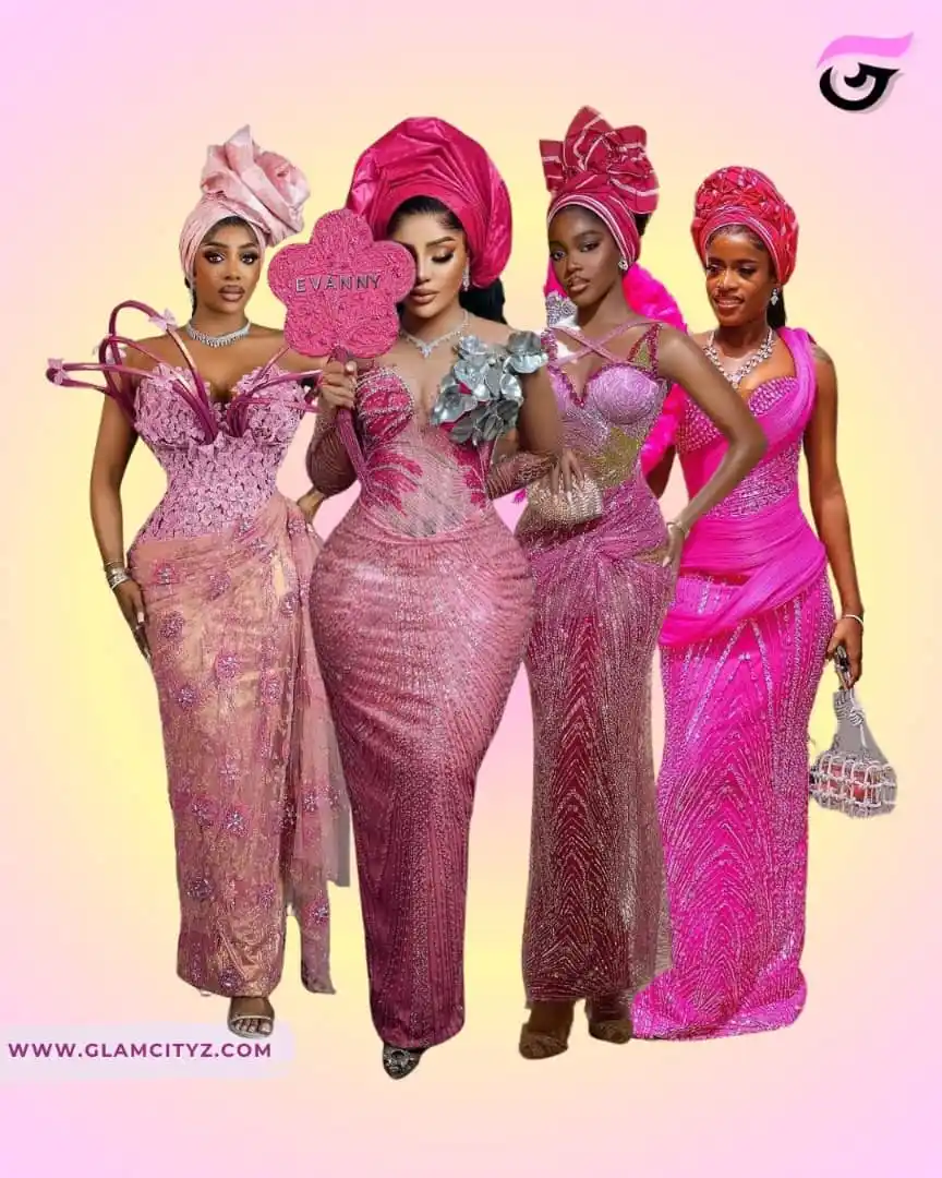 Image from GlamCityz: *Owambe is Online – Issue 35: Best Dressed? These Pink Asoebi Styles S...